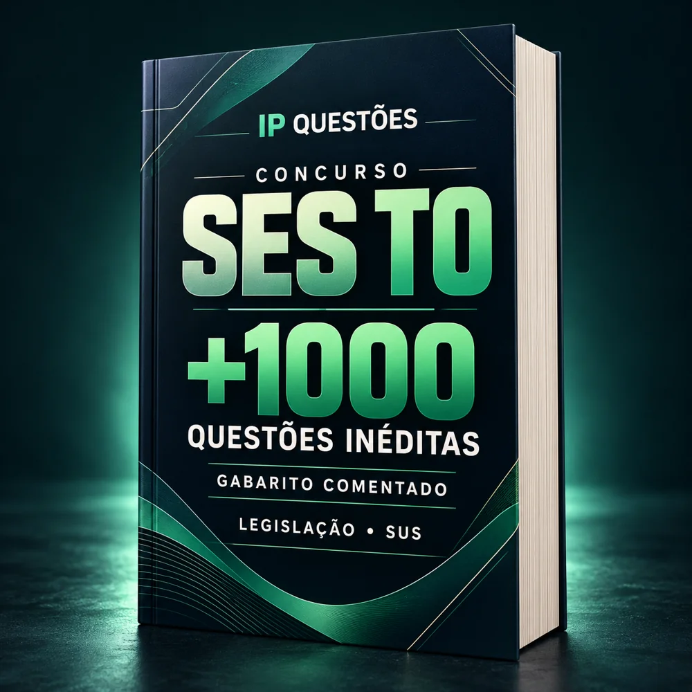 Representação da apostila digital IP Questões para SES TO: mais de 1.000 questões inéditas de Legislação e SUS com gabarito comentado